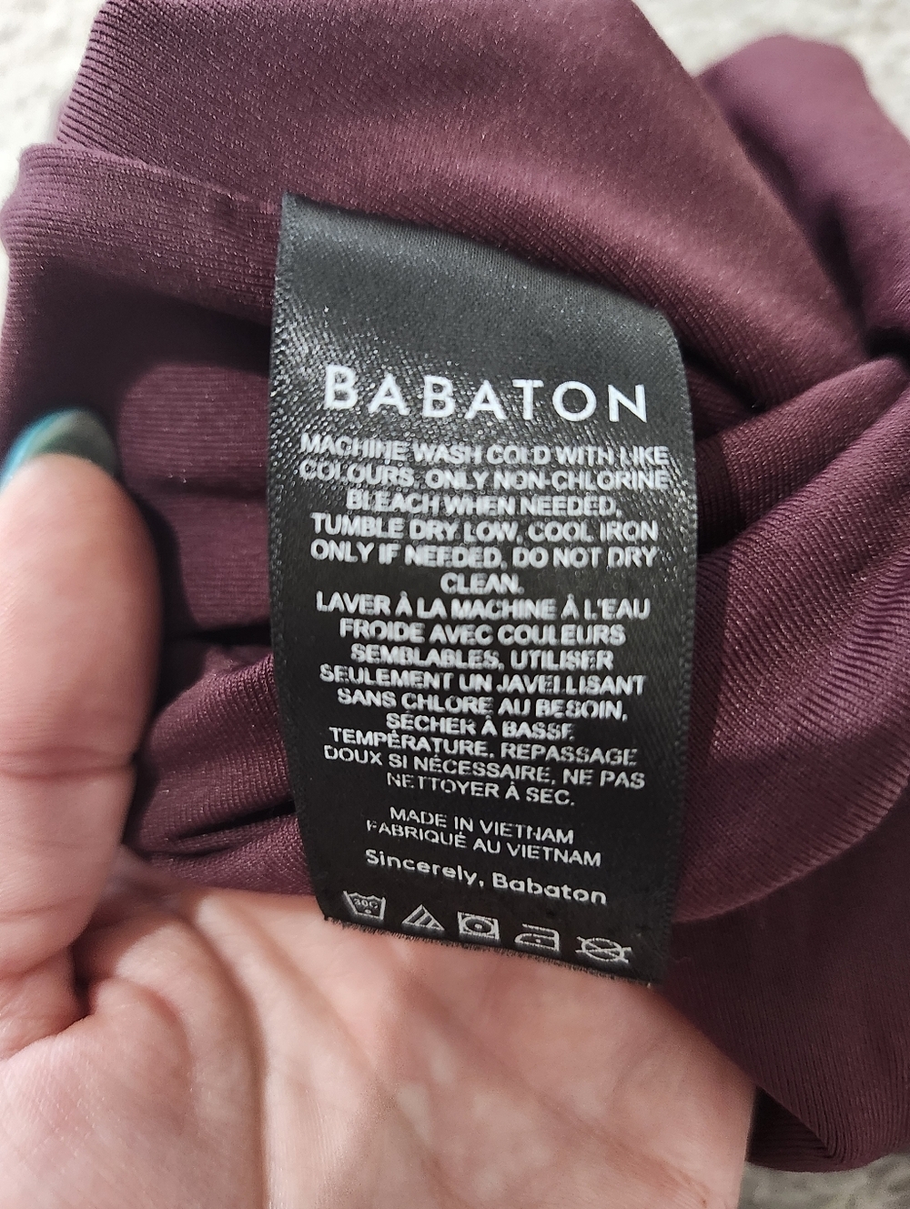 Aritzia Babton Burgundy Square Neck Shortsleeve Contour Bodysuit Size XS - Picture 7 of 8